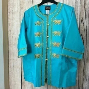 Vintage Bob Mackie Elephant Embroidered jacket 1X